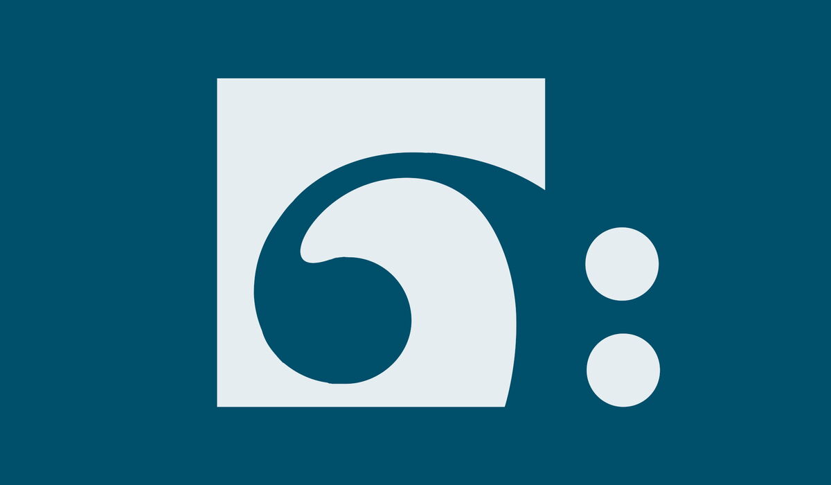 Teile eines Bassschlüssels in einem Quadrat